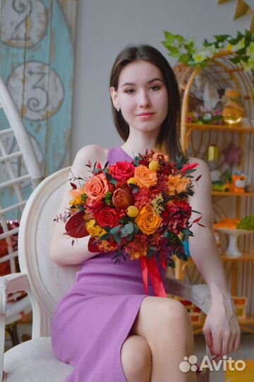 Букет из стабилизированных цветов премиум класса