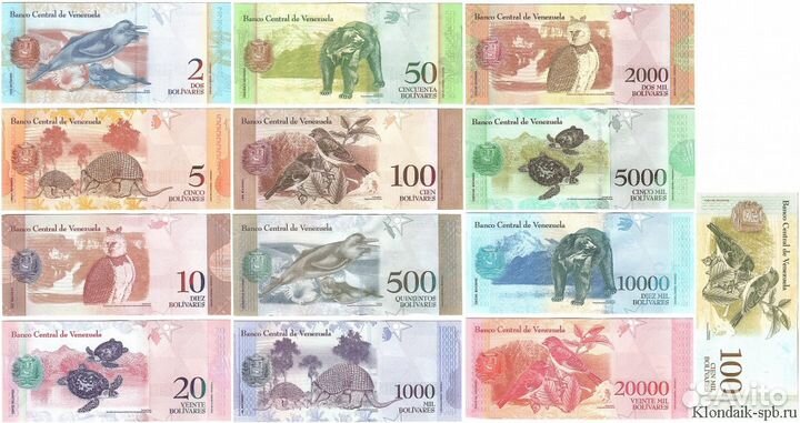 Венесуэла Полный набор из 13 банкнот Пресс