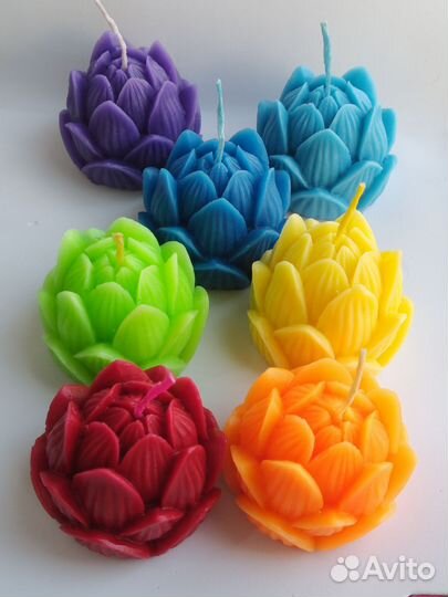 Свеча Лотос (чакровые свечи) пчелиный воск