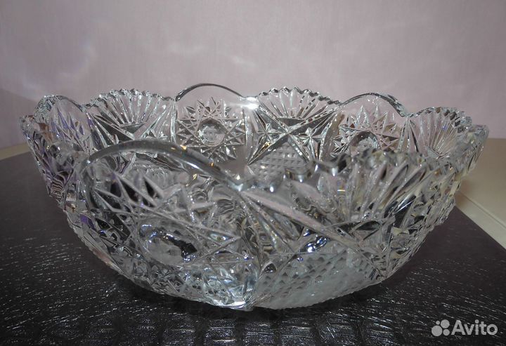 Салатник хрустальный резной (СССР)