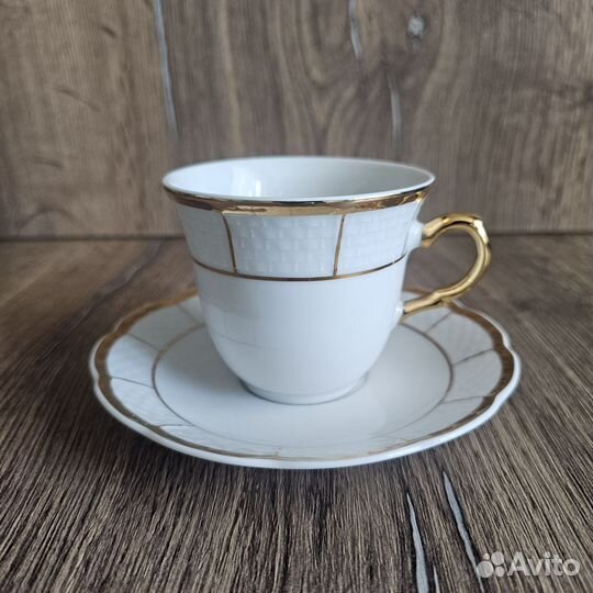 Чашка с блюдцем, 6шт,фарфор,Чехия,Bohemia Original