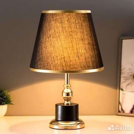 Лампа настольная 'Луиза' 1x60Вт E27 черный 25х25х4