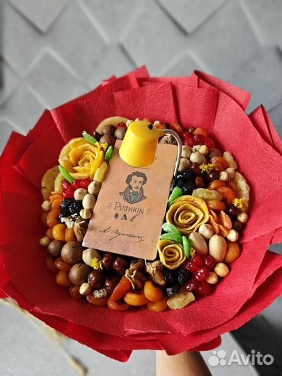 Съедобные букеты из сухофруктов, подарок учителю