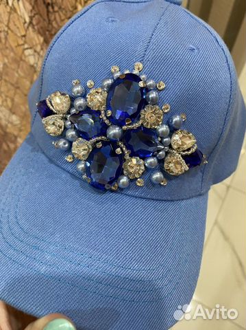 Кепка новая ручной работы со стразами