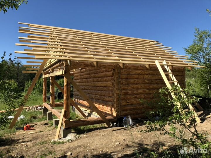 Сруб 6х3 с летней террасой 3м