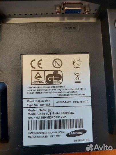 Монитор samsung SyncMaster 940n