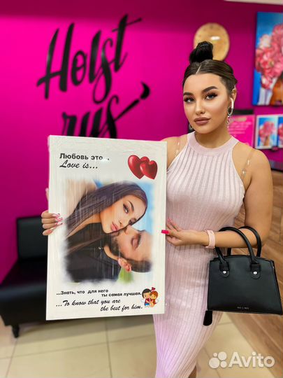 Печать на холсте, портрет по фото, подарок картина