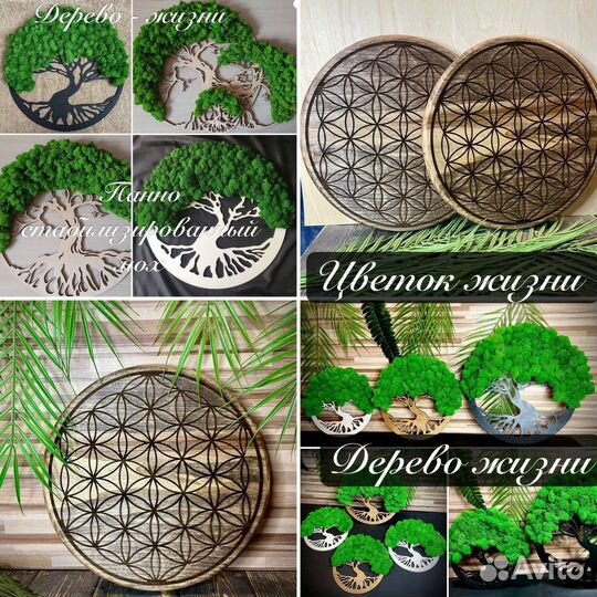 Панно из стабилизированного мха «Дерево жизни»