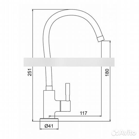 Смеситель для кухни с гибким изливом с подключение