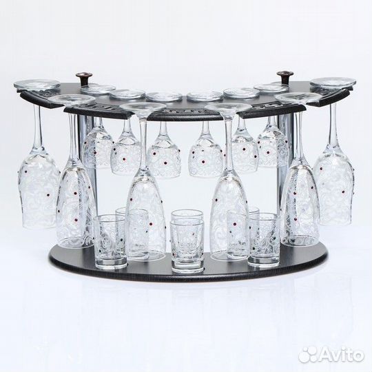 Мини-бар 'Стразы' барная стойка, 6 бокалов/рюмок/с