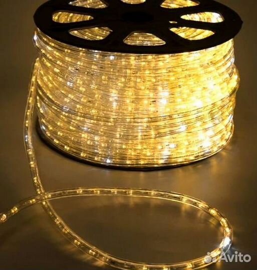 Освещение фасада. Монтаж. Гирлянда дюралайт