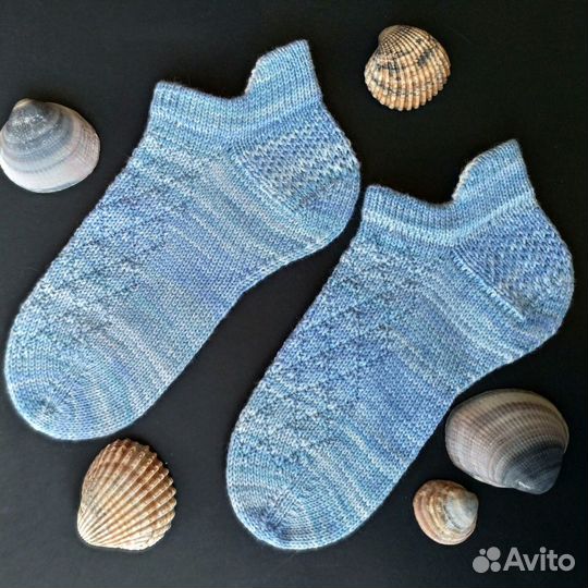 Короткие спортивные вязаные носки с задниками