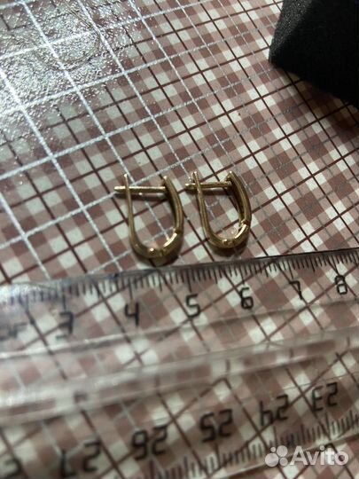 Серьги красное золото, с бриллиантами