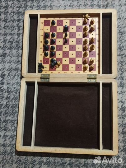 Шахматы деревянные СССР мини дорожные