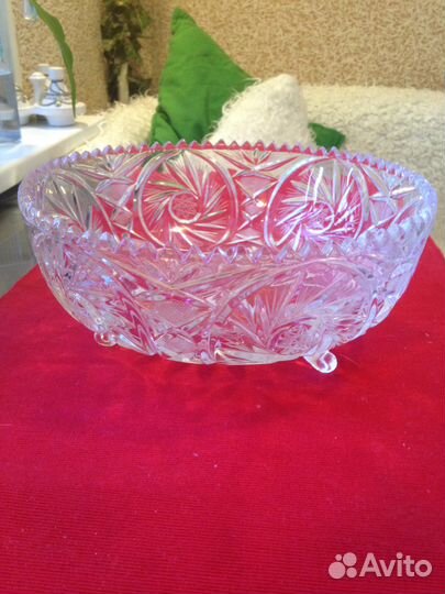 Большая салатница - хрустальная