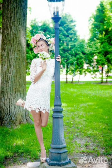 Вечернее платье короткое белое