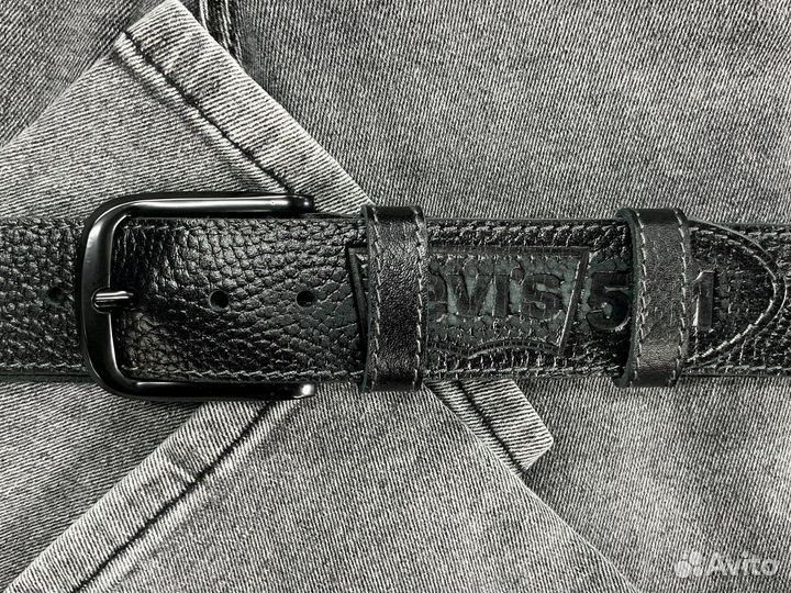 Ремень кожаный Levi’s 501 Black