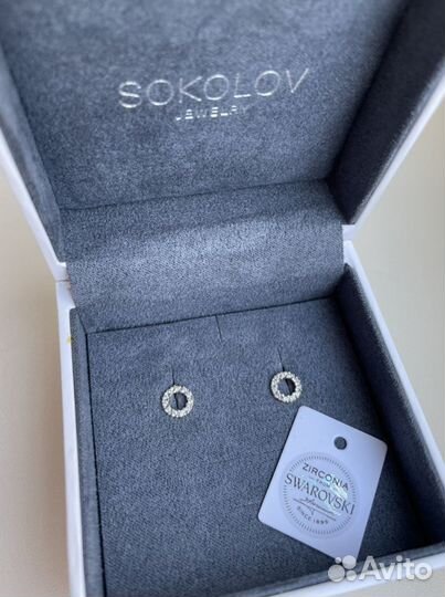 Золотые серьги sokolov