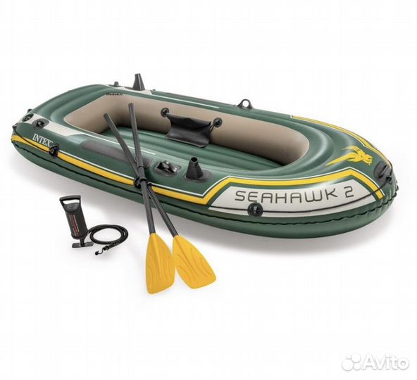 Надувная лодка intex с насосом и веслами