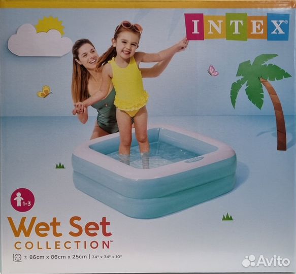 Новый Бассейн надувной пол детский,86х86 см 57100