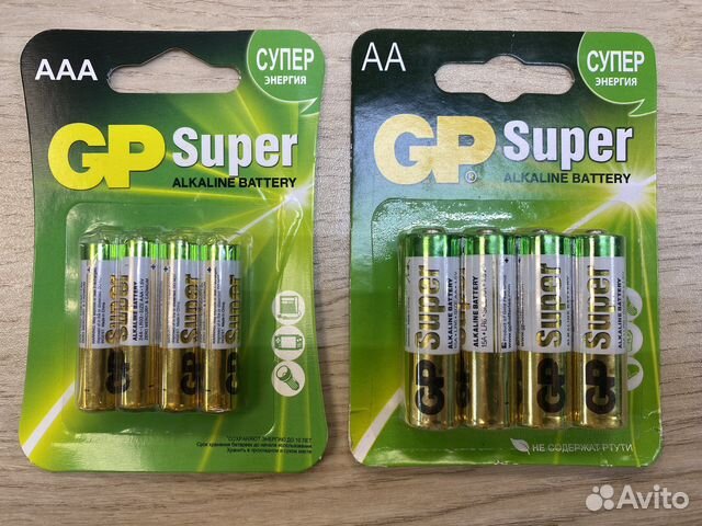 Алкалиновые батарейки GP Super аа и AAA