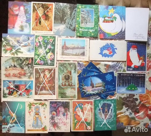 Новогодние открытки СССР советские и современные