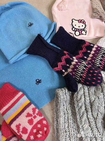 Шапки/шарфы/варежки/перчатки для девочки 110-128