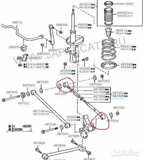 Сайлентблок поперечного рычага на toyota 1992-2002