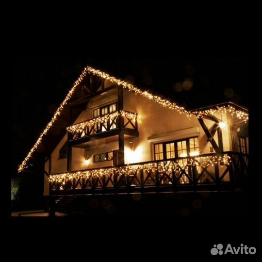 Гирлянда бахрома 25 метровая Winner тёплый свет,ме