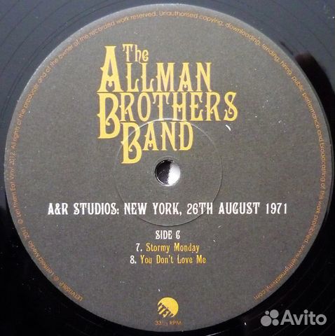 The Allman Brothers Band / A&R Studios: New York