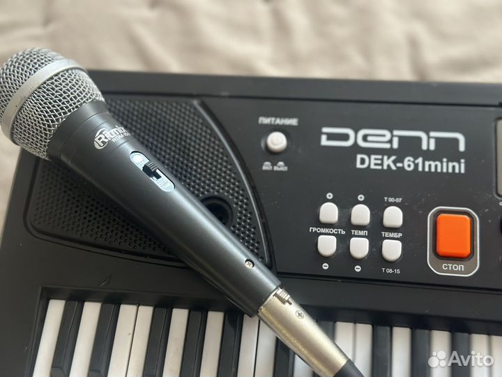 Детский синтезатор с микрофоном Denn DEK61 mini