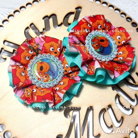 Резинка для волос / бантик снежинка