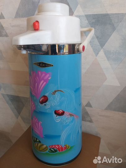 Термос 2,2л с помпой и стеклянной колбой