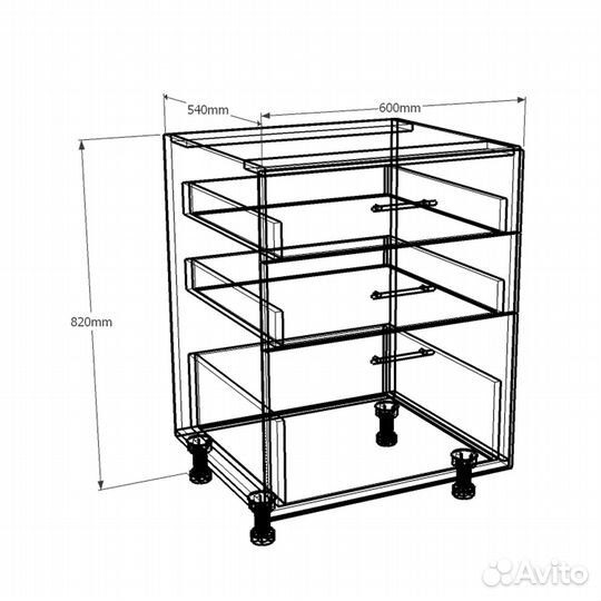 Шкаф напольный Амика-5p для кухни на заказ