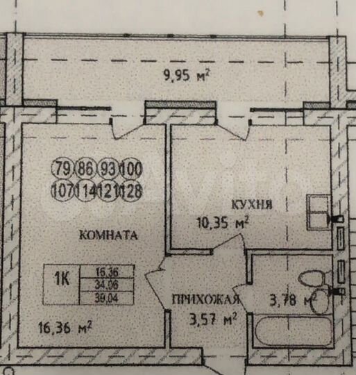 1-к. квартира, 35 м², 9/9 эт.