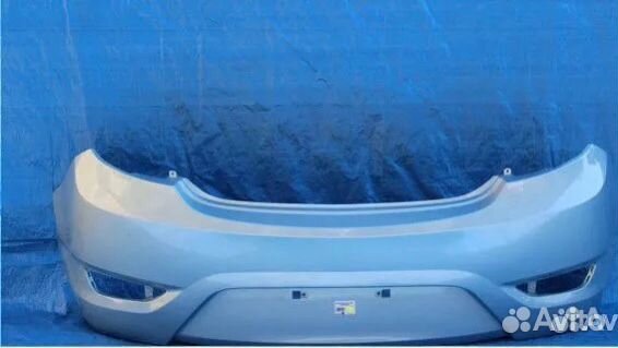 Бампер задний белый на Hyundai Solaris 2010-2015