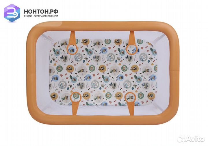 Манеж Фея Классика принт Совы / оранжевый