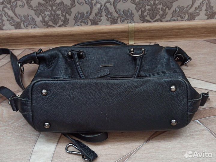 Женская кожаная сумка, черная