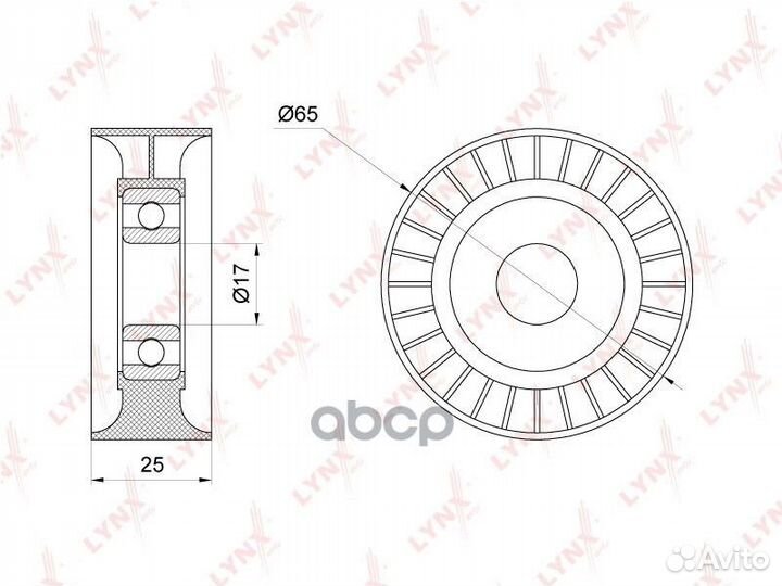 Ролик натяжной приводного ремня PB5237 lynxauto