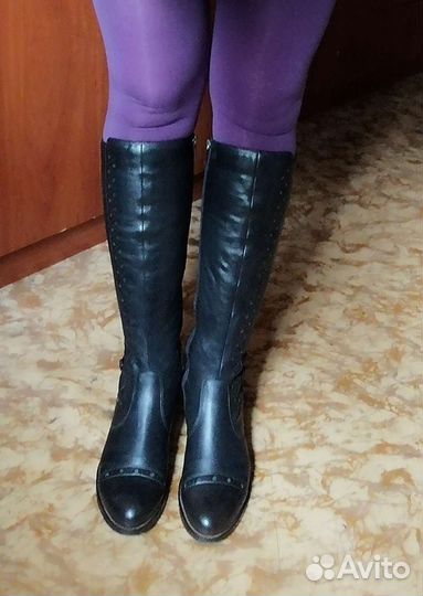 Сапоги женские 38 натуральная кожа демисезон