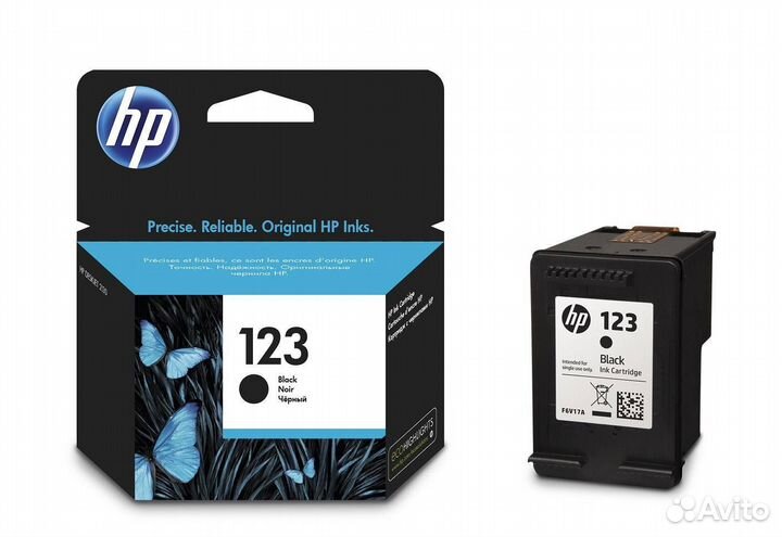 Картридж струйный черный HP 123 black