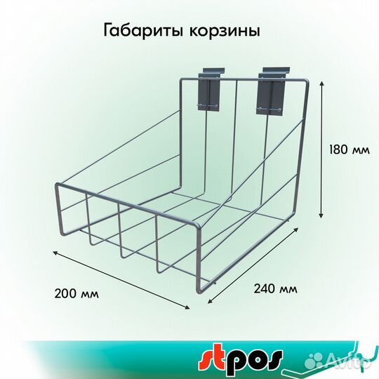 Корзина навесная для экономпанелей, хром - 2шт