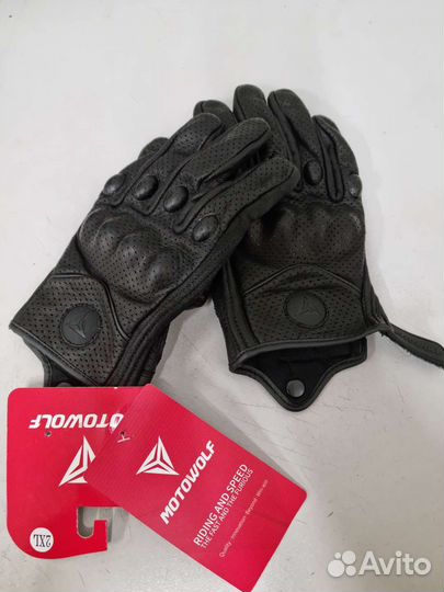 Мотоперчатки кожаные