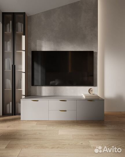 Напольная тв Тумба 160х40х40 Серая