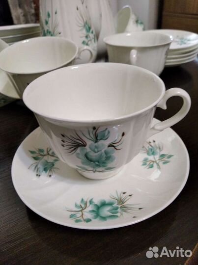 Костяной Фарфор. Винтаж. Сервиз кофейный