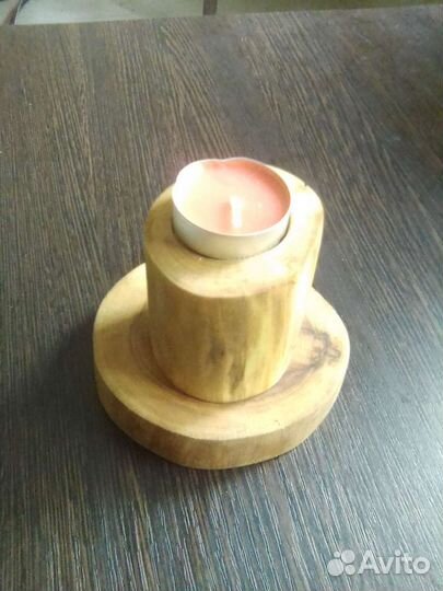 Подставки и подсвечники из спилов деревьев