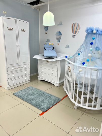 Детская кровать для новорожденных. Трансформер 7в1