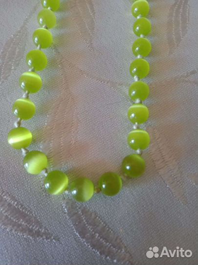 Бусы кошачий глаз