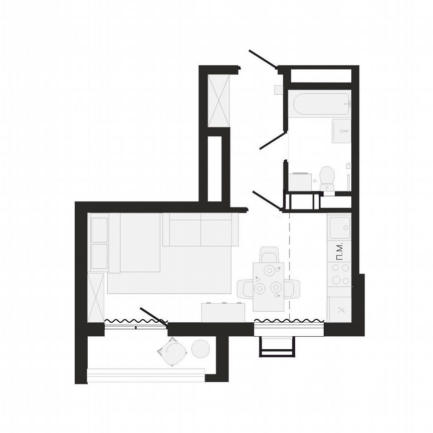 Квартира-студия, 32,1 м², 9/9 эт.