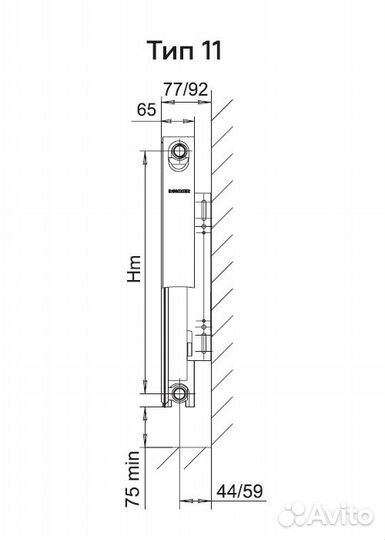 Радиатор Rommer Compact 11/400/1100 400x1100 сталь